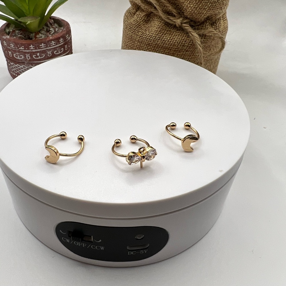Zircon Adjustable Toe Rings Set of 3 NEW.